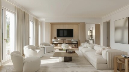 Fototapeta premium Elegant living room with modern cozy design