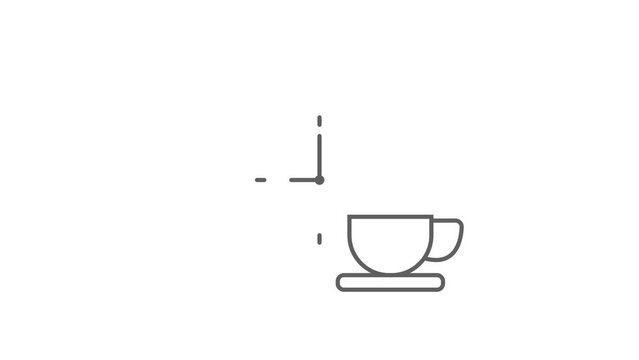 time coffee footage animation bar 2d line art full hd