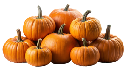 cluster of pumpkin isolated on white background
