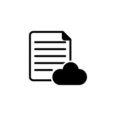 Cloud Storage Text Document flat vector icon. Simple solid symbol isolated on white background. Cloud Storage Text Document sign design template for web and mobile UI element