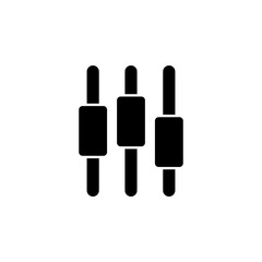 UI Slider, Adjustment Music flat vector icon. Simple solid symbol isolated on white background. UI Slider, Adjustment Music sign design template for web and mobile UI element