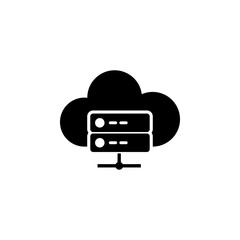 Web Cloud Computing Server, Hosting Database flat vector icon. Simple solid symbol isolated on white background. Cloud Computing Server, Hosting sign design template for web and mobile UI element