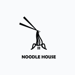 noodle house design vector icon logo