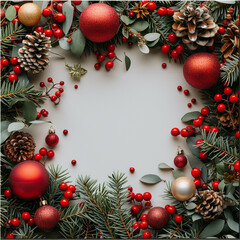 Christmas and New Year seasonal social media background design in square with blank space for text