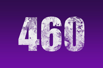 flat white grunge number of 460 on purple background.