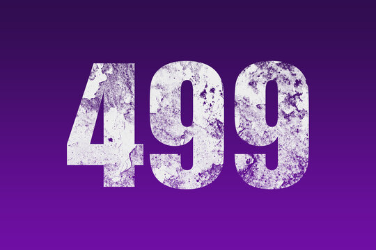flat white grunge number of 499 on purple background.