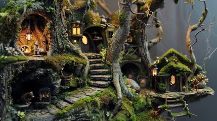 Enchanting Miniature Forest with Woodland Creatures