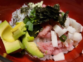  ネギトロとアボカドのしらす丼