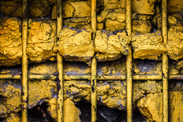 yellow wall, brick wall, textured wall