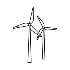 Wind energy icon vector. Windmill illustration sign. Wind power plant symbol. Alternative energy logo.