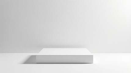 A 3D rendering of a white cube on a white surface against a white background.

