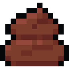Pixel art cartoon poop icon 