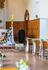 Shot of the altar at the catholic church. Religion