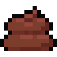 Pixel art cartoon poop icon 4