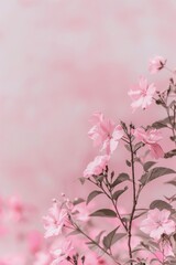 Blush pink blossoms on tree branches, springtime bloom