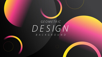 yellow pink gradient geometric background with circle shapes for banner, poster, presentation, etc. trendy and eye catching