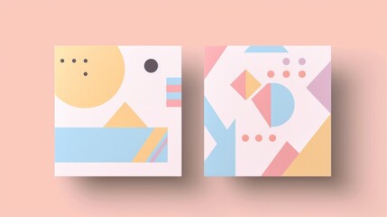 Abstract modern geometric shapes on minimalist business CD design