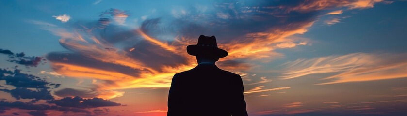 Obraz premium Uncle Sam hat silhouette