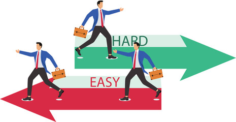 Easy career path with many enthusiasts and a hard career path with few enthusiasts