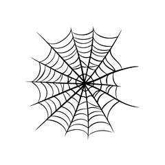 a hand drawn spider web, design element, decor.
