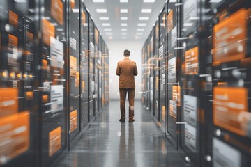 Automation Database technology. Abstract futuristic background