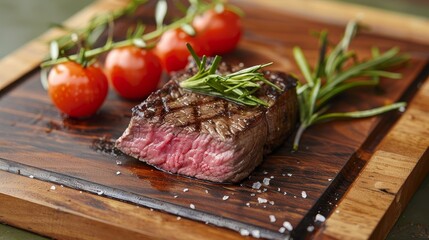 Close-up on a kangaroo steak highlighting its premium quality and unique flavor profile, perfect for gourmet cooking, isolated background