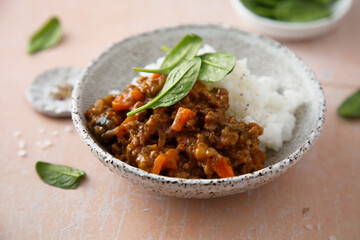 Beef ragout with white rice