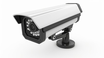 CCTV camera on white background