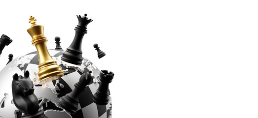 International chess day 20 july banner 3D render © ArtBackground