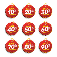 Set of discount offer price label, flash sale promo marketing	

