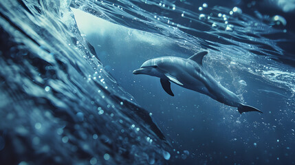 Majestic dolphin underwater adventure