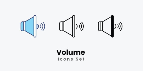 Volume Icons thin line and glyph vector icon stock illustration