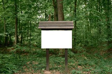 Guidance Along the Forest Path. Blank infopost mockup.