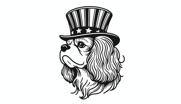 dog wearing uncle sam hat clip art preview