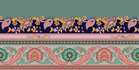 Textile digital design motif pattern decor hand made artwork frame gift card wallpaper women cloth ornament abstract border rug ethnic ikat etc new semi bold flower designs with geomatrical working