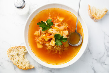 Homemade sauerkraut soup