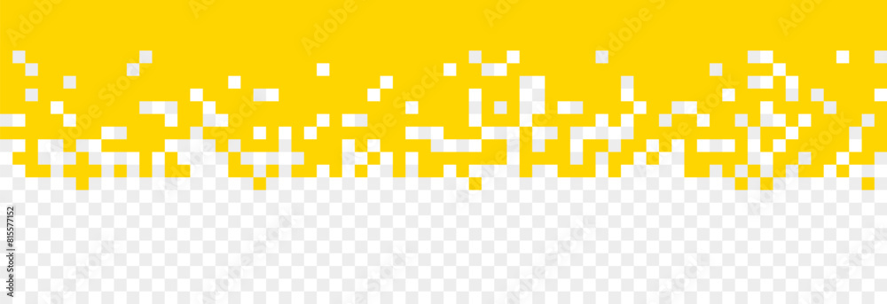 Wall mural vector pixel background png. yellow pixel banner png. banner for design.