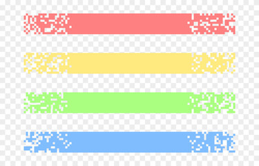 Set of color pixel banners. Vector pixel banners for headers png. Banners for design.