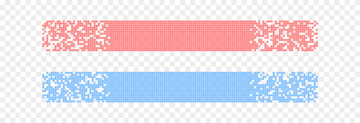 Set of color pixel banners. Vector pixel banners for headers png. Banners for design.