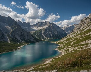 Naklejka premium lake in the mountains