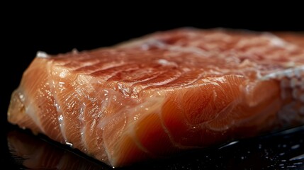 Close-up of a premium buffalo steak, showcasing its unique texture and flavor characteristics, isolated background for advertising clarity