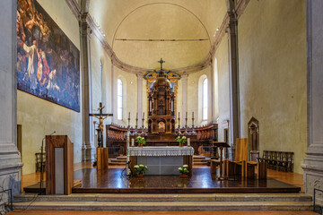 Fototapeta na wymiar Ferrara, interno chiesa San Cristoforo