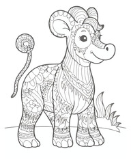 Animal Coloring Book Page  For Kids