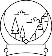 Minimal Circle Adventure Badge Logo Outline Design Element Vector