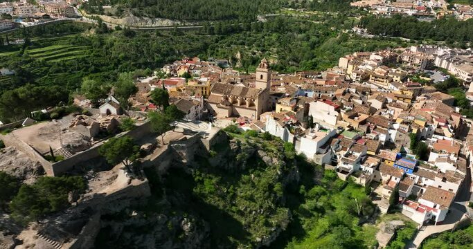 Localidad de Polop de la Marina en Alicante a vista de drone