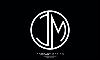JM, MJ Abstract Letters Logo Monogram Design Font Icon Vector Initials