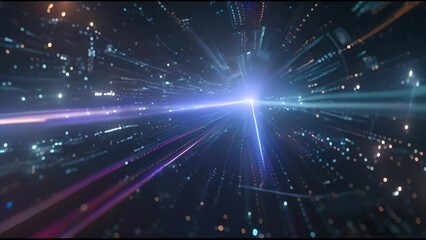 Digital Fly-In HUD Object Cyber Space Data Information For Screensaver Background. Zooming Element Digital Technology Motion.
