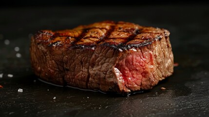 Close-up of a sirloin steak, showcasing its lean texture and beefy flavor, perfectly presented on an isolated background, studio lighting for advertising