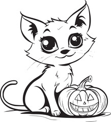 Cute Halloween Cat coloring page