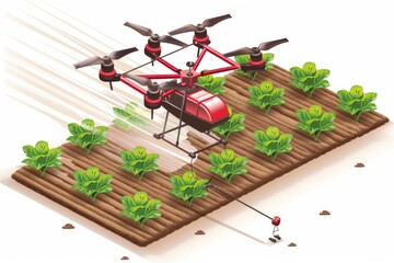 Unmanned drone technology for agricultural research in smart farming uses aerial vehicles to efficiently water and seed fields